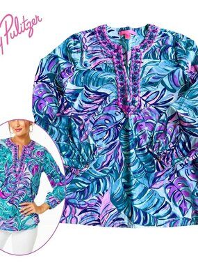 Entire Closet $5! Lilly Pulitzer Coretta Tunic, Don't Wanna Leaf Seasalt Blue